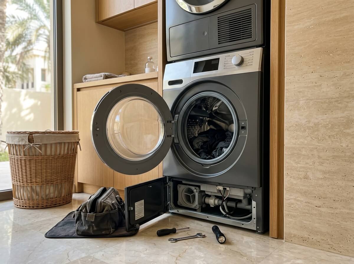 Laundry appliance repair work